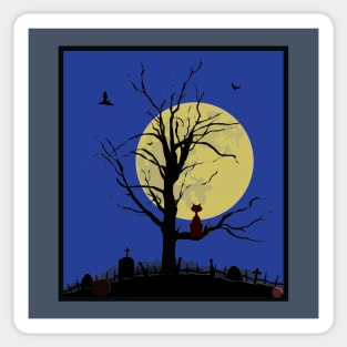 Cat Moon Gazing - (Autumn) Sticker